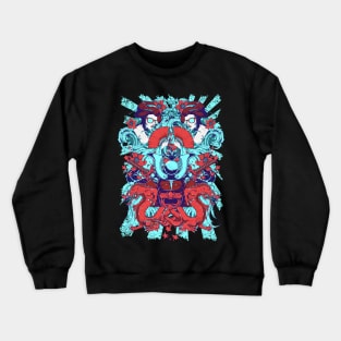 Skull with two girls Crewneck Sweatshirt